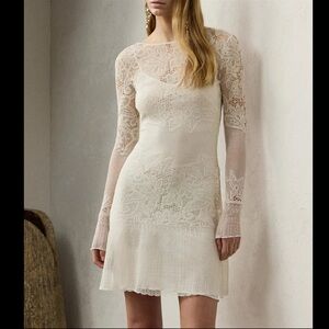 Ralph Lauren Purple Label Ivory Lace Long Sleeve Dress